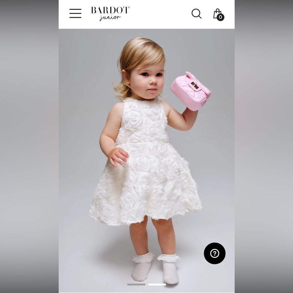 Jane and Jack White Rosette Flower Girl Dress 2t